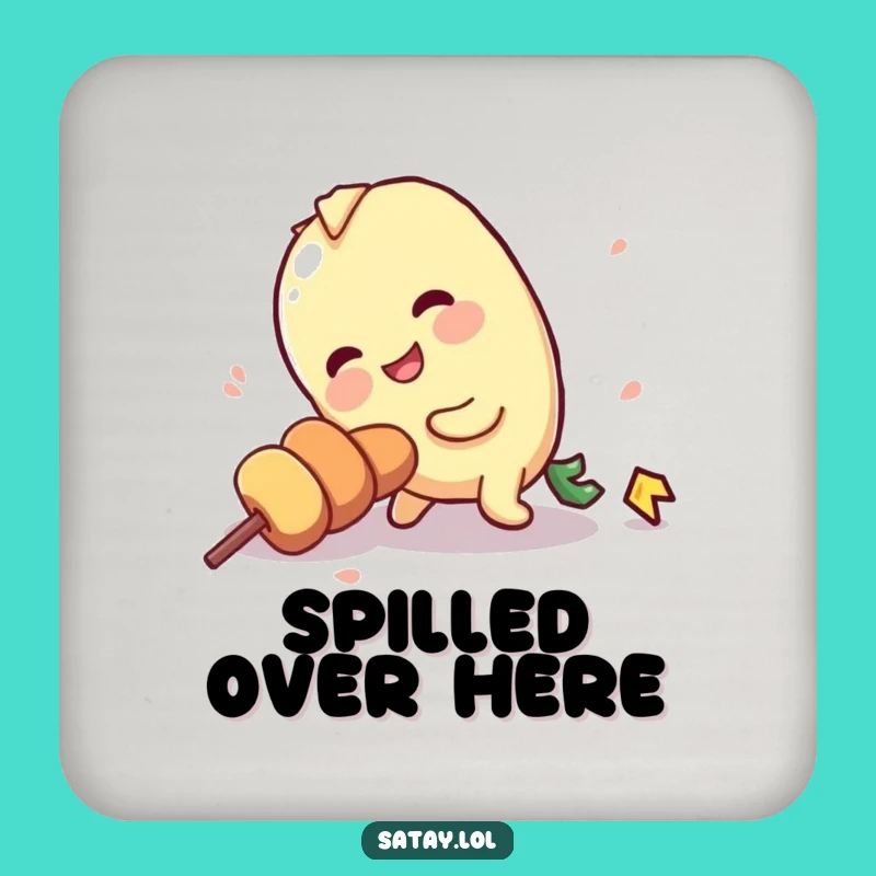 Funny Tripping Satay Skewer Coaster: Clumsy Skewer Drink Coaster, Humorous Gag Gift