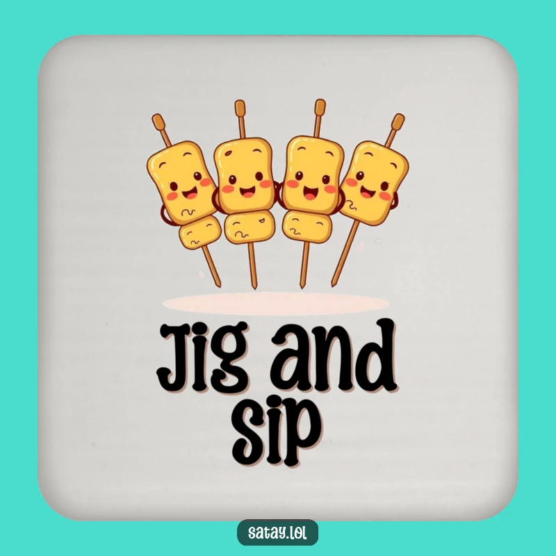Funny Satay Skewers Jigging Coasters: Protect Surfaces with Skewer Style