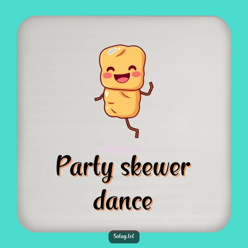 Funny Satay Skewer Coaster: Jigging Skewer Drink Coaster for Foodies, Grinning Funny Gift