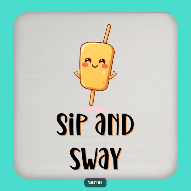 Funny Satay Skewer Jig Drink Coaster: Protect Surfaces with Pizazz