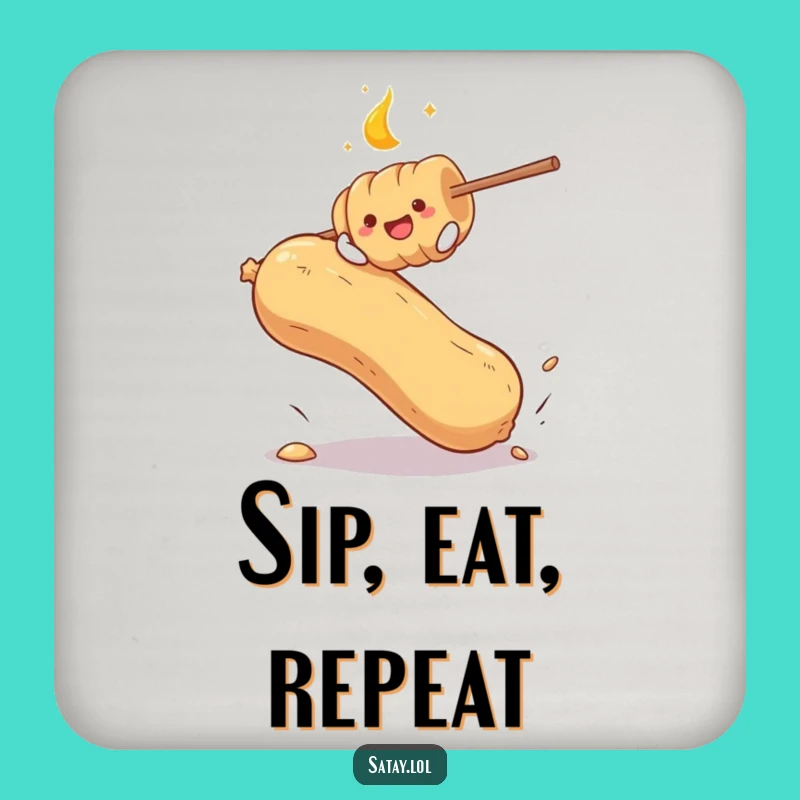 Funny Satay Skewer Peanut Bounce Coaster - Protects Surfaces with Humor