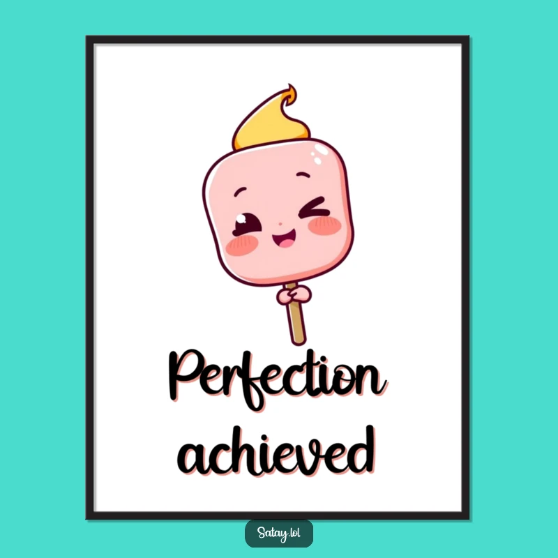 Funny Satay Skewer Winking Poster: Celebrate Success with Skewer Art