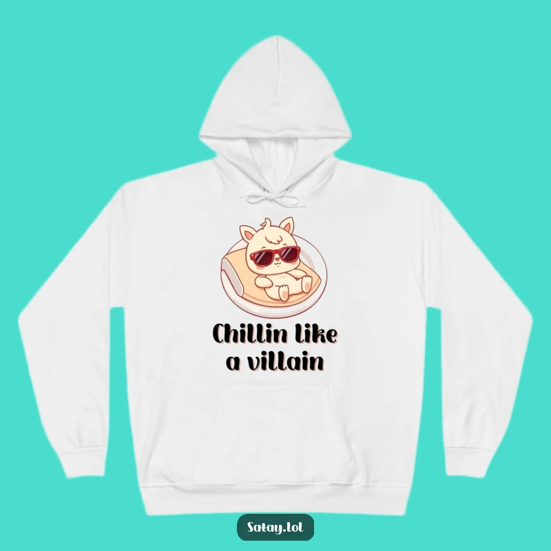 Cozy Funny Satay Hoodie: Tiny Sunglasses Character, Hilarious Foodie Wear, Ultimate Comfort Gift!