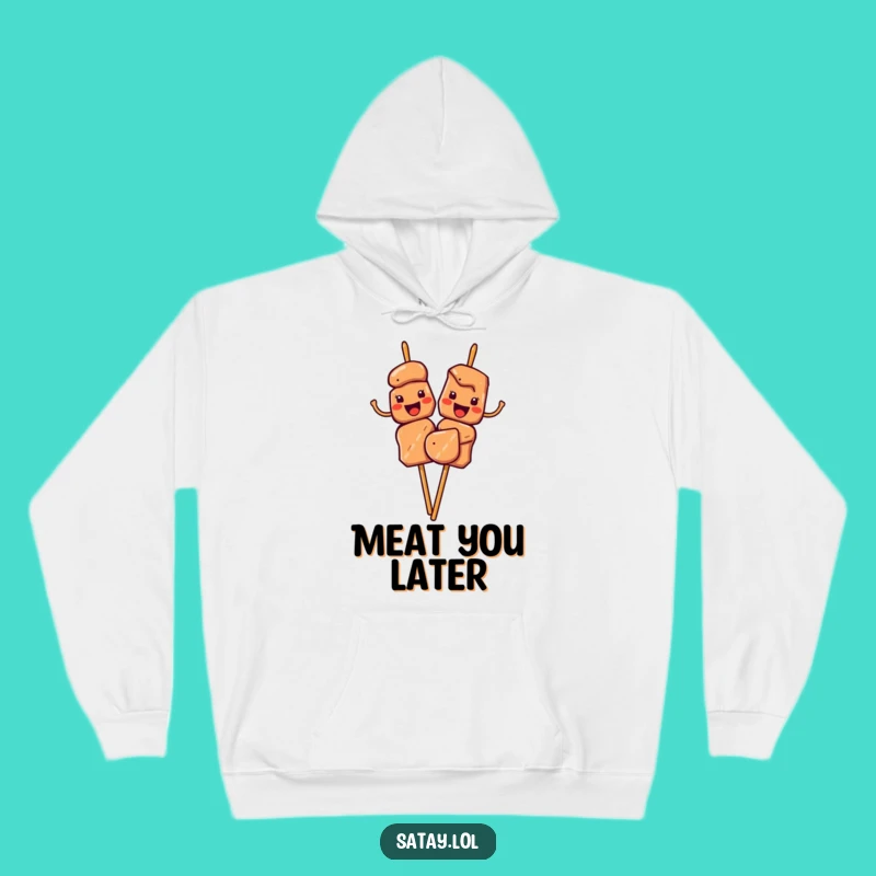Funny Satay Skewers Waving Hoodie: Cozy Greetings for Chilly Days