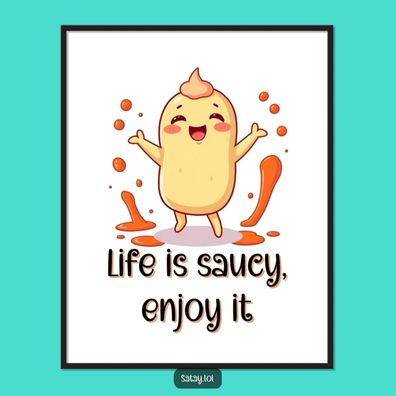 Free Printable Dancing Satay Wall Art: Energetic Downloadable Decor for a Fun Space!