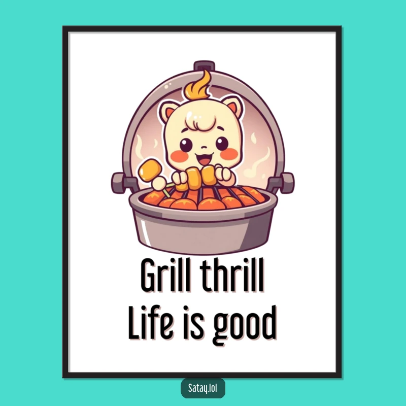 Free Printable Grilling Satay Wall Art - Fun Downloadable Decor for Foodies!