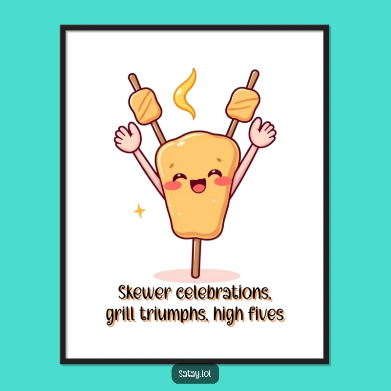 Free Printable Wall Art: Celebrating Satay Arms Up Funny Downloadable Decor