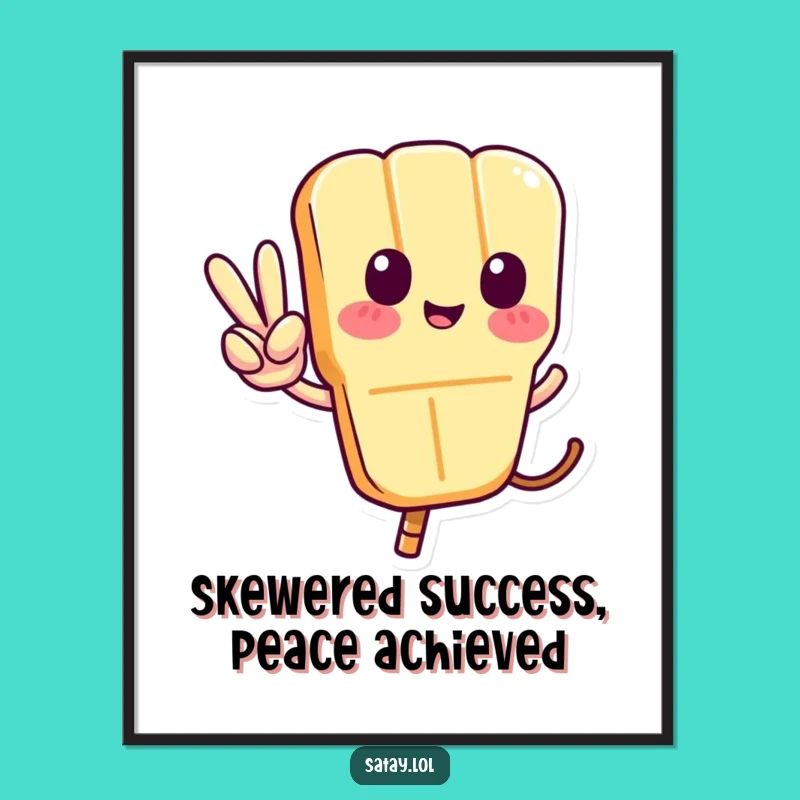 Funny Satay Skewer Peace Sign Wall Art - Free Printable