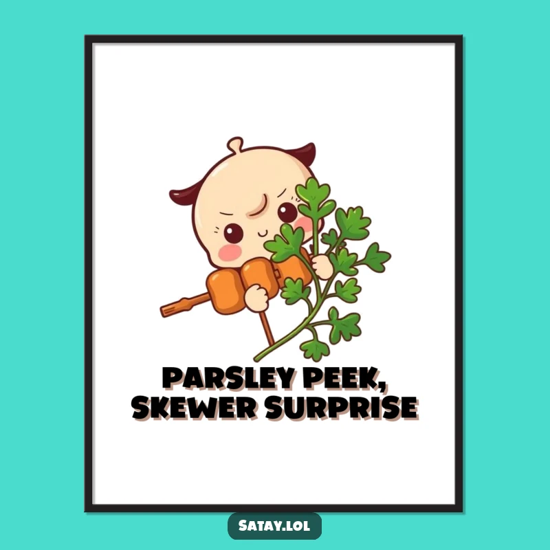 Funny Satay Skewer Peekaboo Wall Art - Free Printable