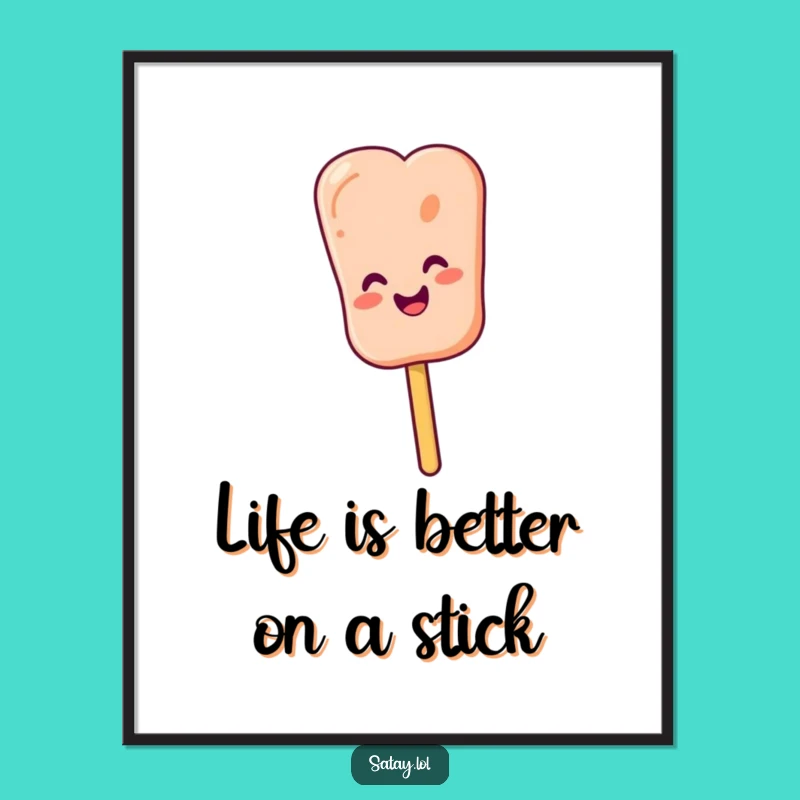 Funny Free Printable Wall Art: Wiggling Satay Happy Face Laughable Downloadable Decor