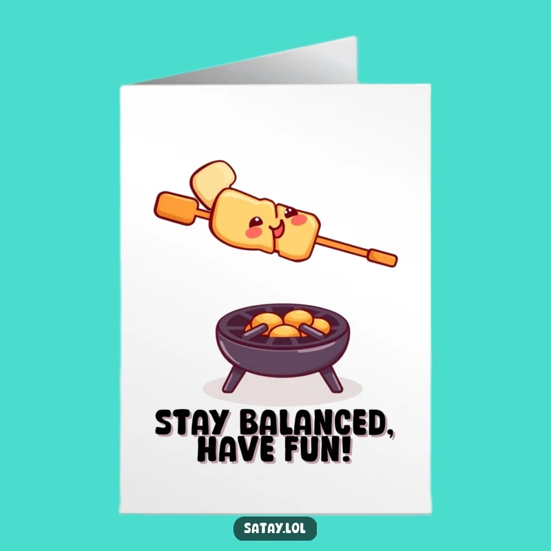 Birthday Free Printable Card: Wobbly Satay Skewer, Hilarious Downloadable Gift!