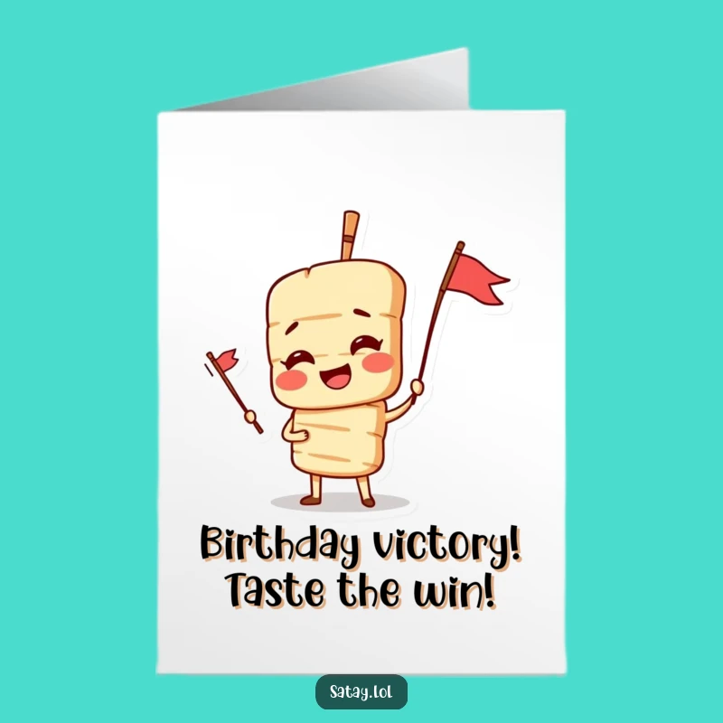 Free Printable Satay Skewer Hero Birthday Card - Funny Downloadable Gift for Foodies!