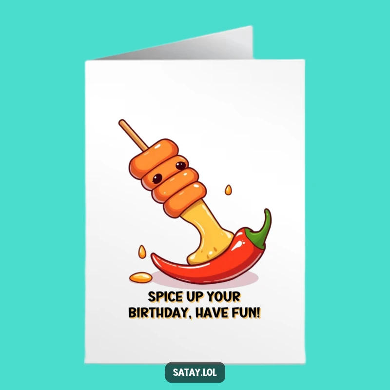 Free Printable Birthday Card: Skewer Chili Slide Fun, Hilarious Downloadable Gift