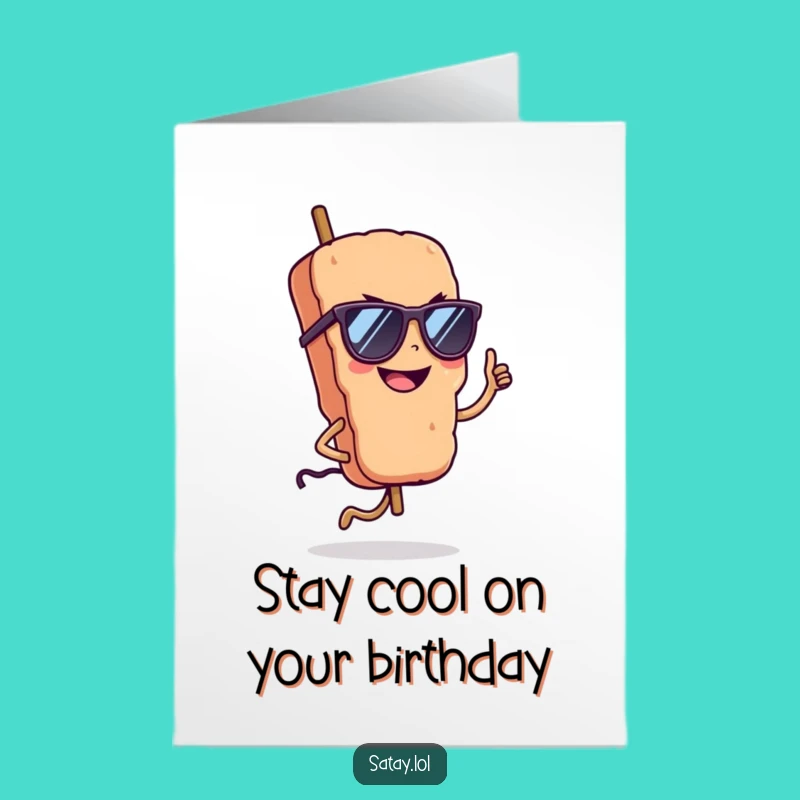 Free Printable Cool Satay Birthday Card: Sunglasses Skewer for a Fun Gift