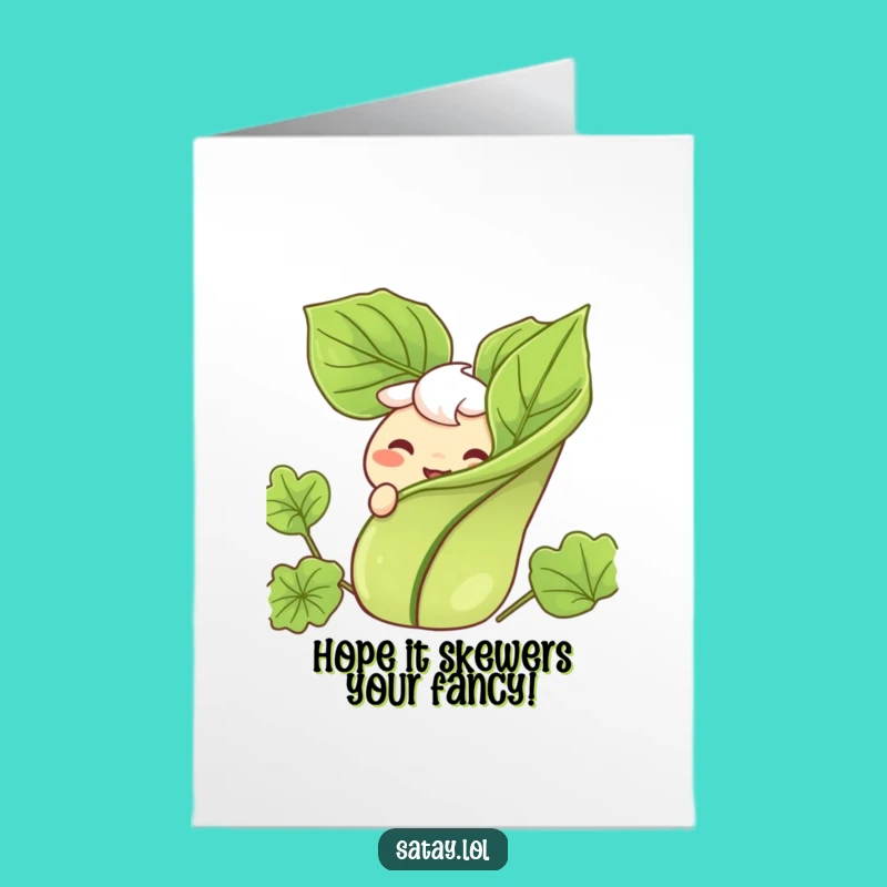 Free Printable Satay Birthday Card: Funny Satay Skewer Downloadable Greeting
