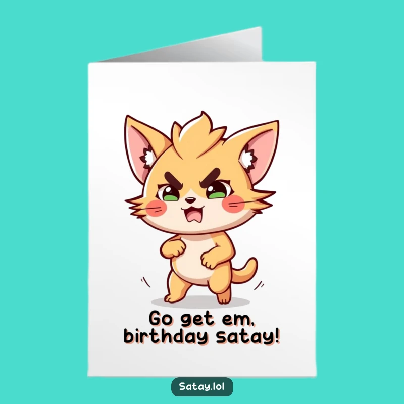 Free Printable Satay Dash Birthday Card: Funny Downloadable Gift for Foodies & Runners