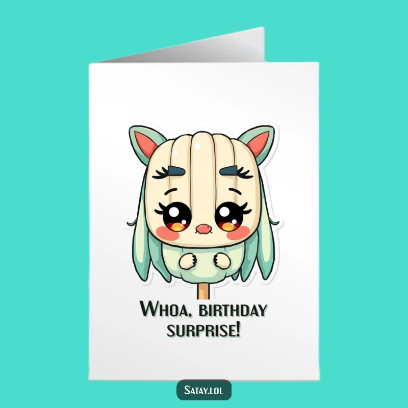 Surprised Satay Skewer Birthday Card - Free Printable