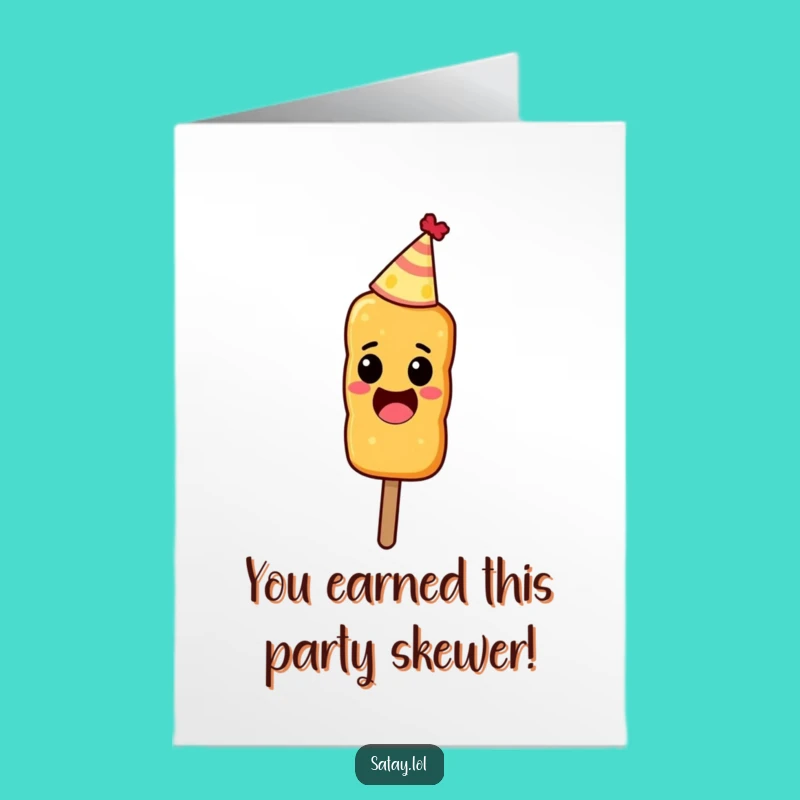Free Printable Congrats Card: Party Hat Satay Excited Funny Downloadable Gift