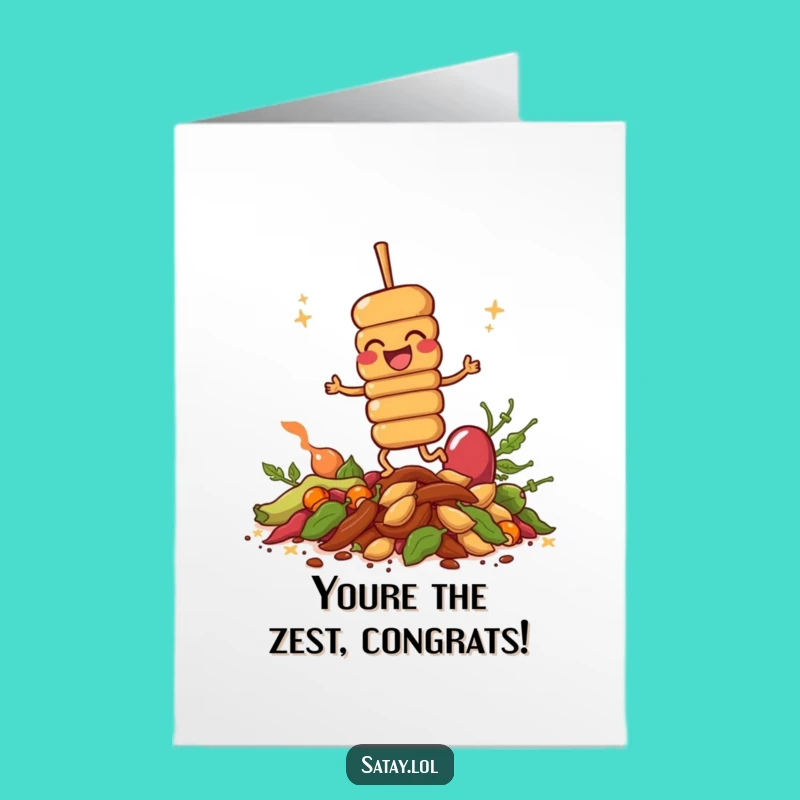 Free Printable Giggling Satay Congrats Card: Downloadable Fun for Their Win