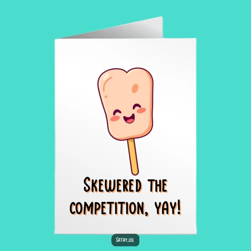 Free Printable Congrats Card: Wiggling Satay Happy Face LOL Downloadable Gift