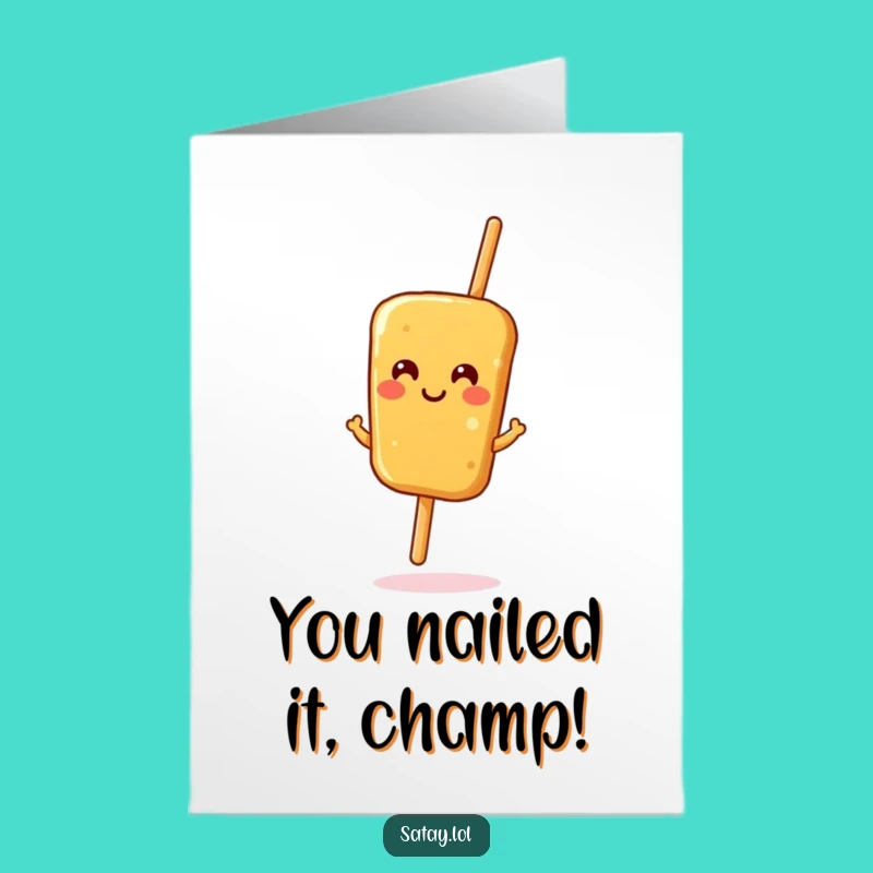Congrats Free Printable Card: Dancing Satay Skewer, Humorous Downloadable Greeting!