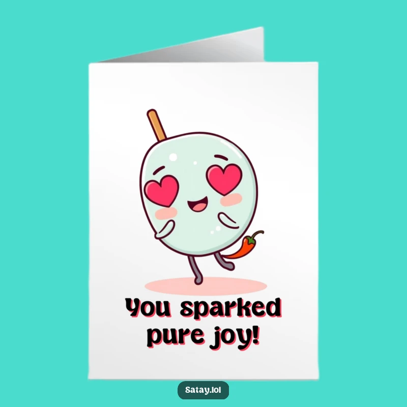 Free Printable Congrats Card: Satay Skewer Love for a Funny Downloadable Gift