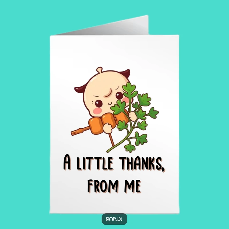 Free Printable Thank You Card: Peeking Satay Skewer