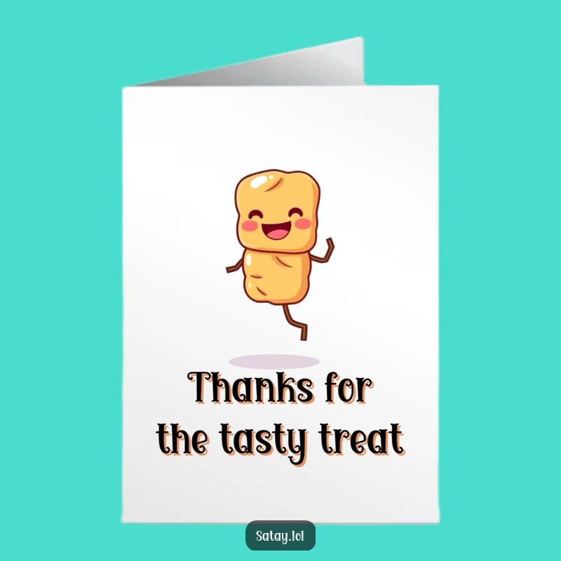 Free Printable Thank You Card: Dancing Satay Skewer Says Thanks with Gusto