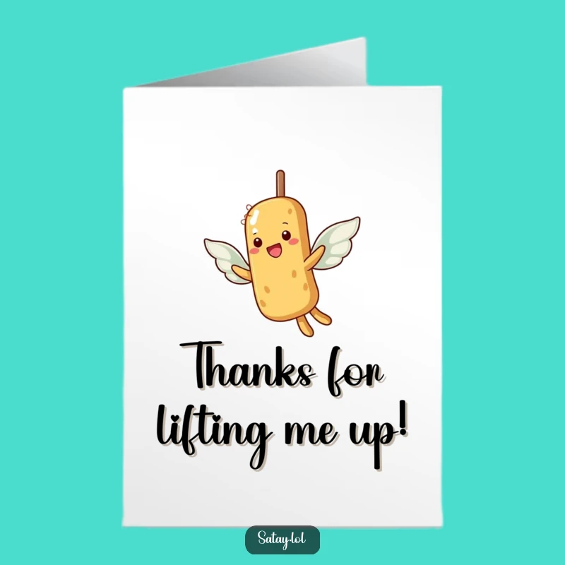 Free Printable Thank You Card: Flying Skewer Peanut Wings, Downloadable Gratitude Gift