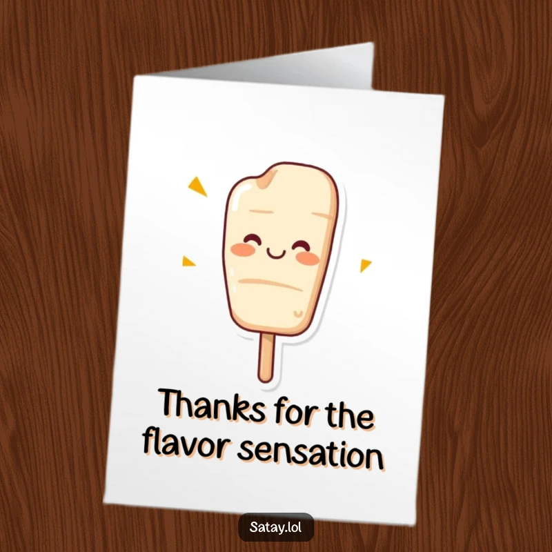 Funny Free Printable Thank You Card: A grinning satay skewer wiggling, a delightful downloadable gift.