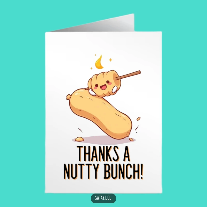 Funny Free Printable Thank You Card: Satay & Peanut - Express Gratitude Downloadable!