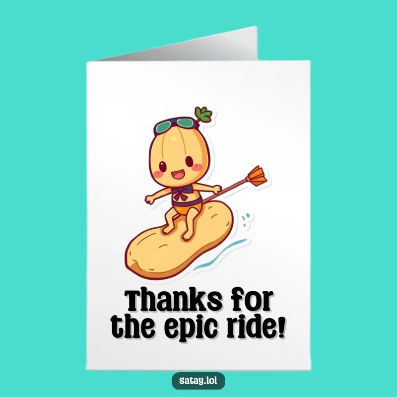 Free Printable Thank You Card: Satay Skewer Surfer