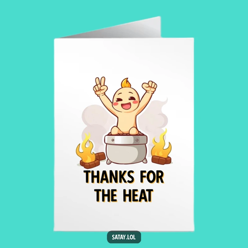 Free Printable Satay Thank You Card: Triumphant Satay Skewer Downloadable Message