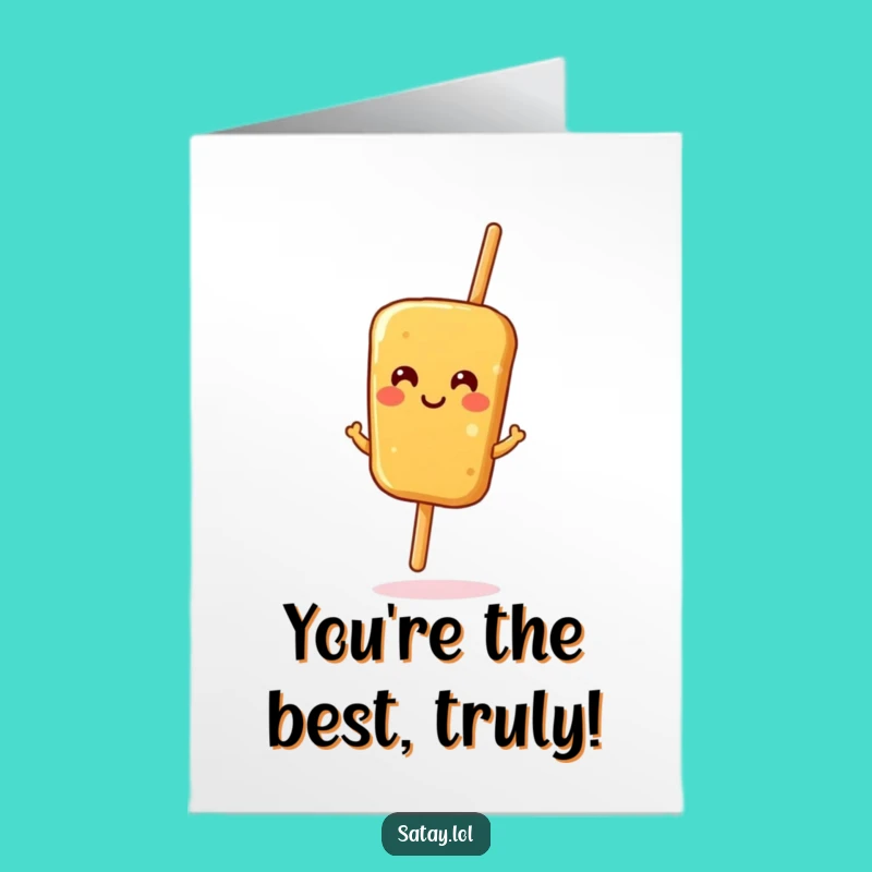 Thanks Free Printable Card: Jigging Satay Skewer, Humorous Thank You Download!