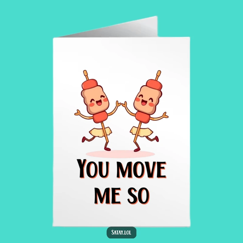Free Printable Thank You Card: Dancing Satay, Cheerful Downloadable Gratitude