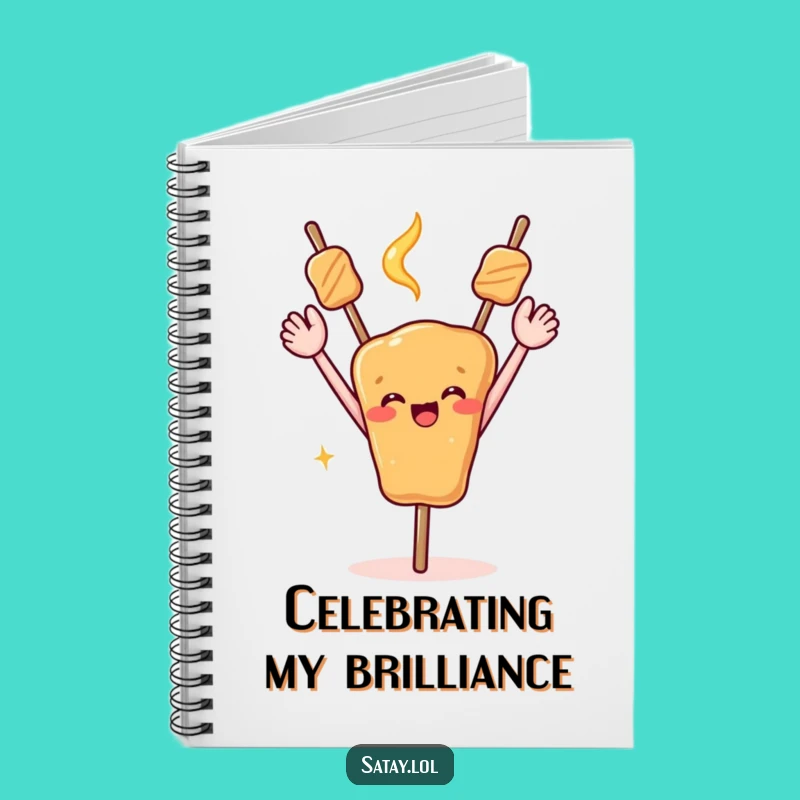 Funny Celebrating Satay Skewer Notebook - Joyful Journal for Foodies