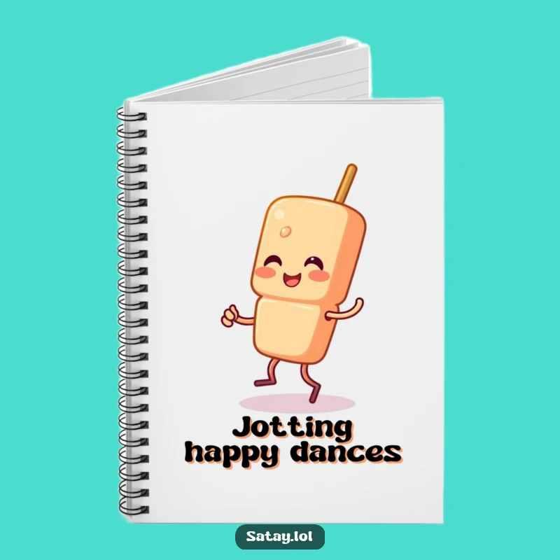 Funny Satay Skewer Jigging Notebook - Happy Skewer Character Journal Gift