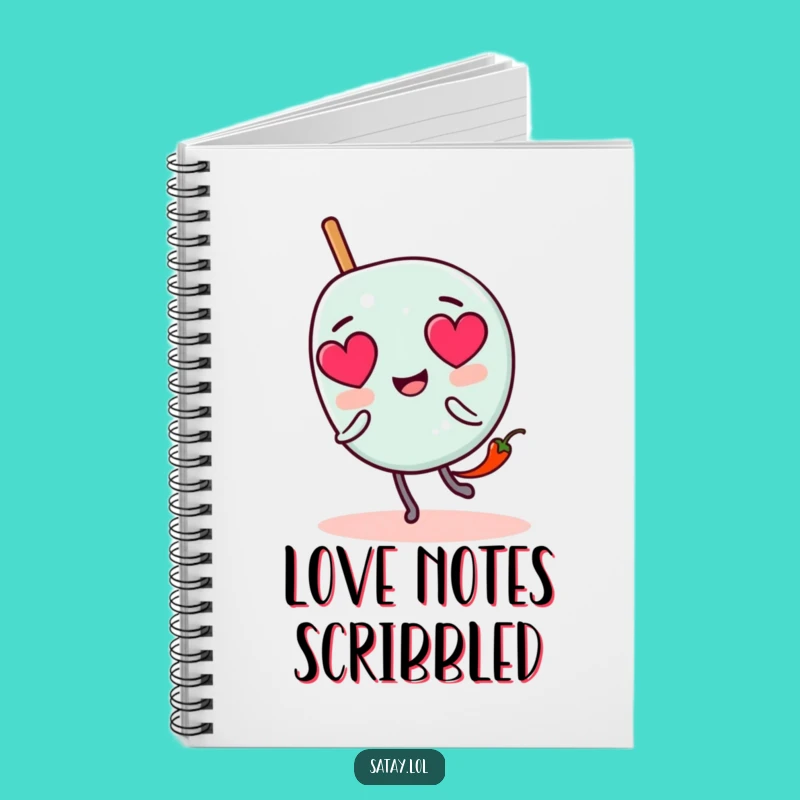 Funny Satay Skewer Love Notebook: Chili Chase Journal, Ideal Cute Funny Gift