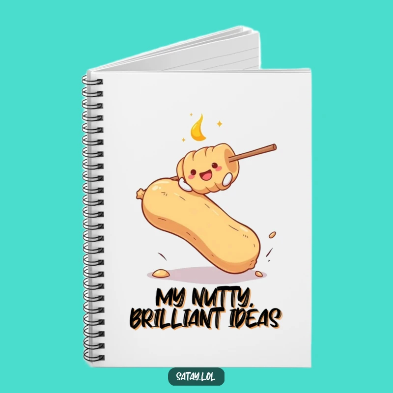 Funny Satay Skewer Peanut Bounce Notebook - Jot Down Laughs