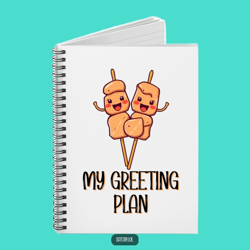 Funny Satay Skewers Waving Notebook: Jot Down Friendly Notes