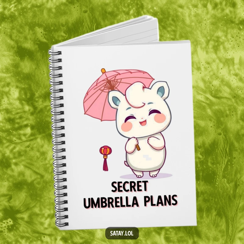 Funny Satay Character Notebook: A delighted satay winks while holding a tiny umbrella, perfect for jotting down funny thoughts and ideas.