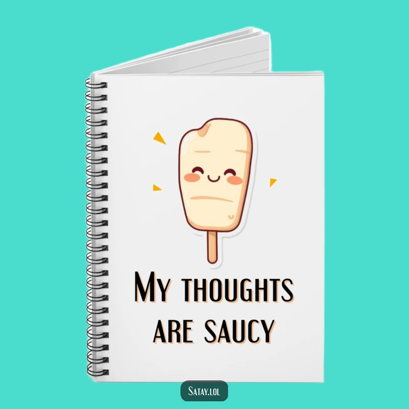Funny Wiggling Satay Skewer Notebook - Cheerful Journal for Food Lovers