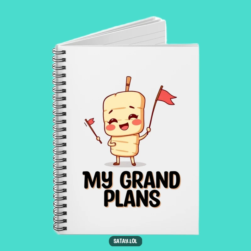 Funny Satay Skewer Notebook - Dramatic Pose Journal, Culinary Humor Gift