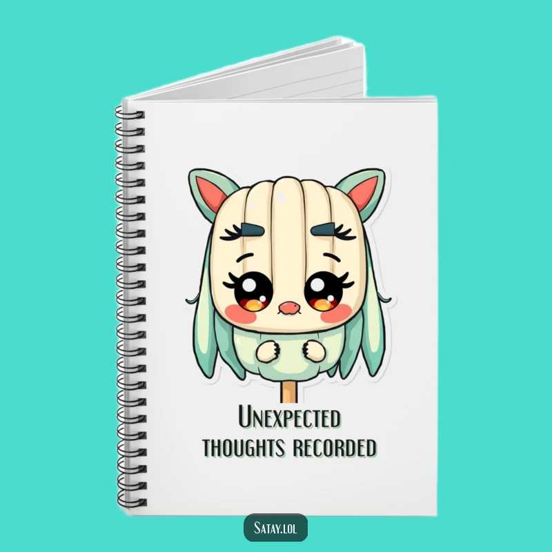 Funny Satay Skewer Surprised Notebook - Wide-Eyed Skewer Character Journal Gift