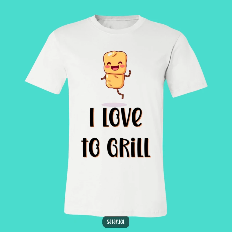 Funny Satay Skewer Dancing T-Shirt: Grinning Skewer Jig Humor Tee, Perfect Foodie Gift