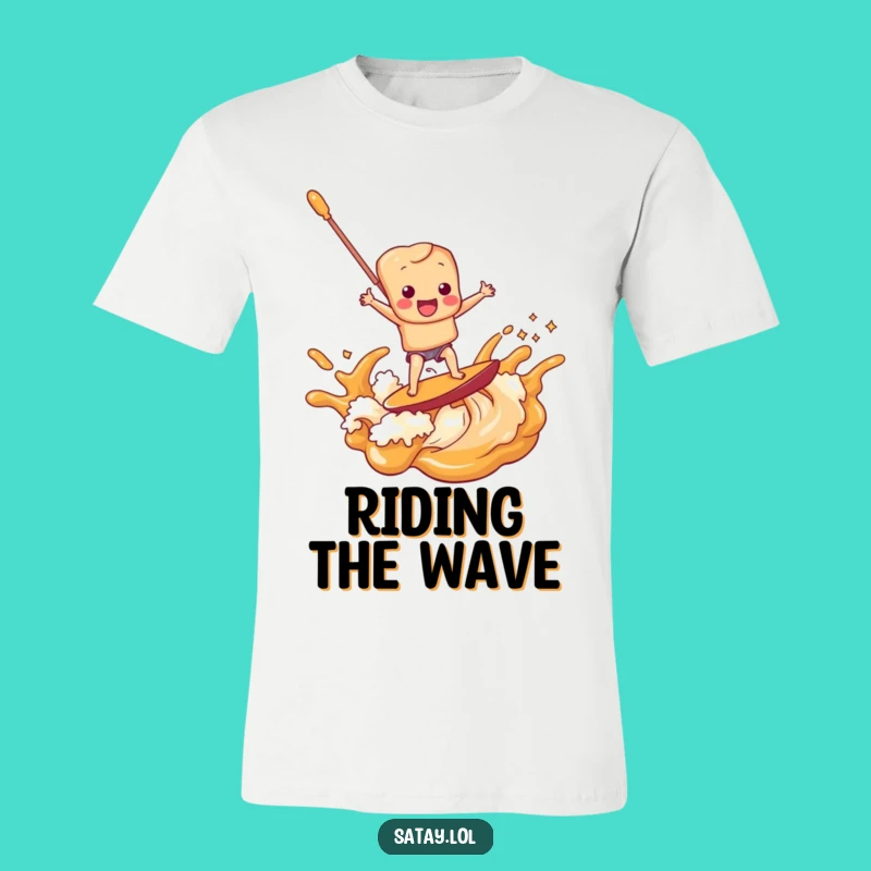 Funny Satay Skewer Peanut Sauce Surf T-Shirt: Hilarious Foodie Apparel Gift