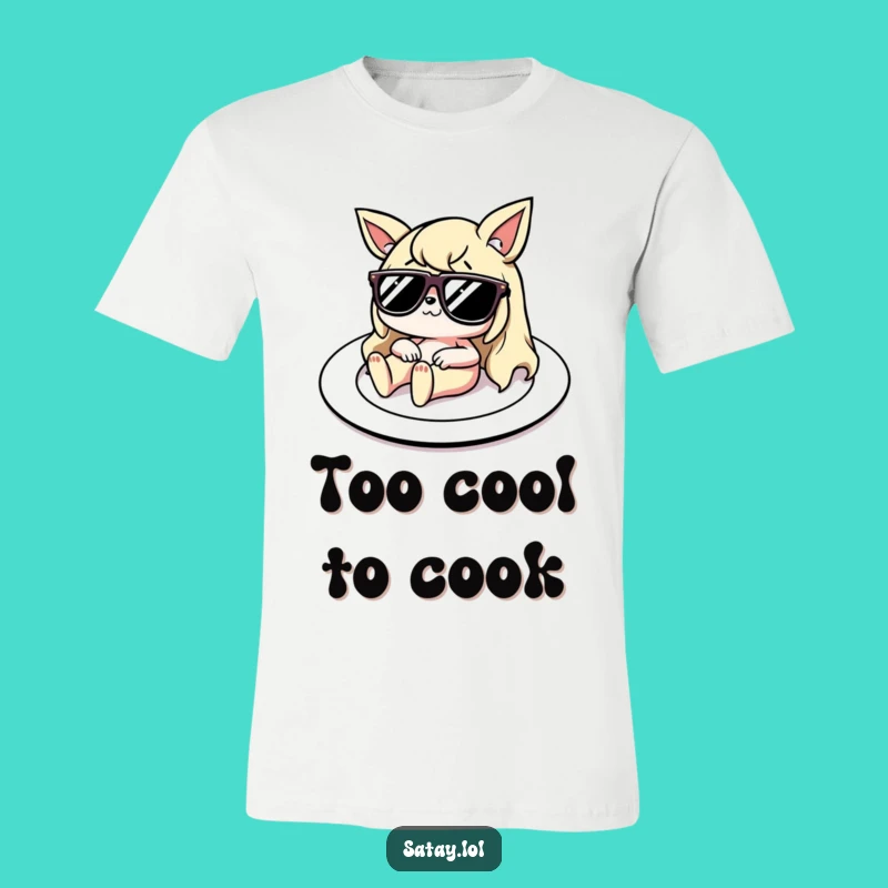Funny Satay Sunbather T-Shirt: Hilarious Skewered Character in Sunglasses, Cool Casual Wear Gift