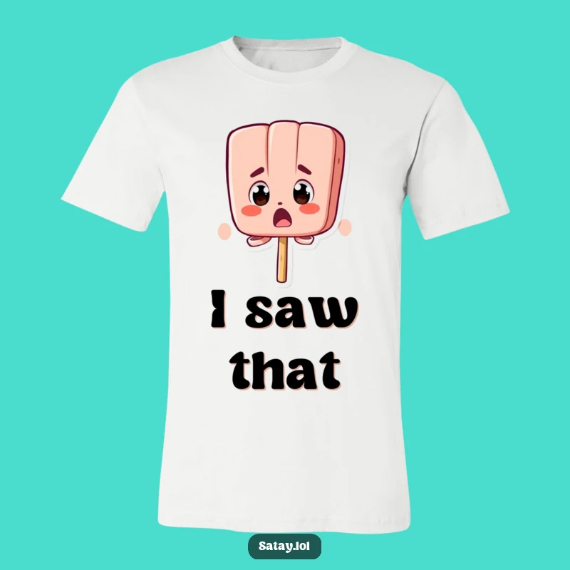 Funny Surprised Satay Skewer T-Shirt: Bug-Eyed Skewer Tee, Perfect Reaction Gift