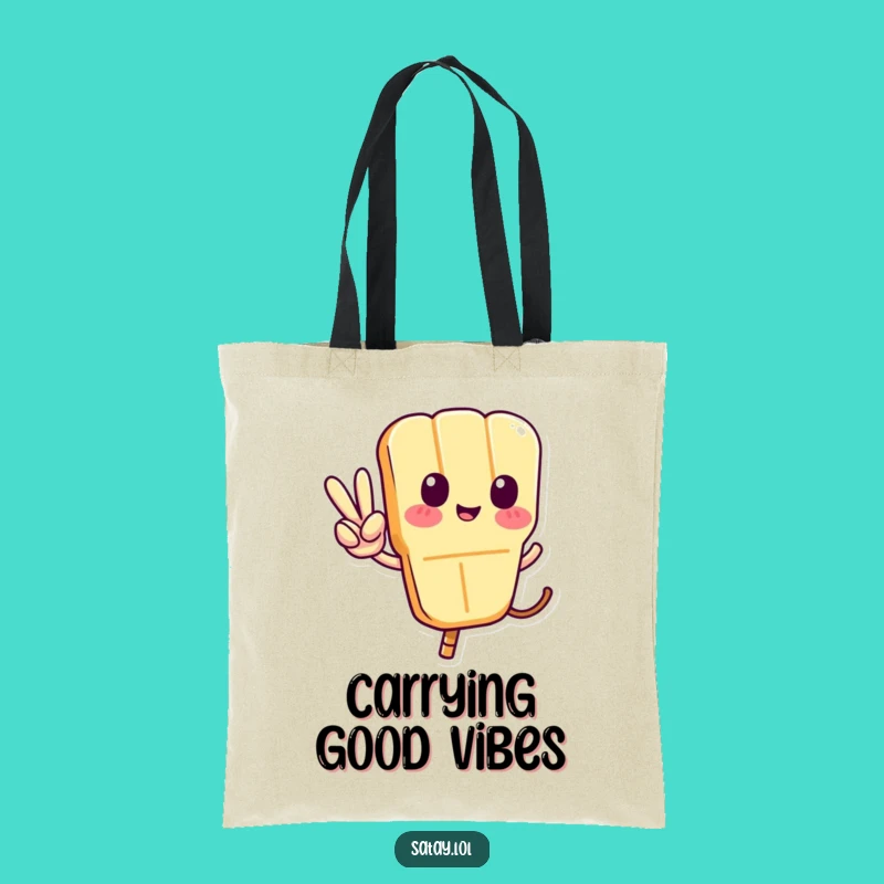 Funny Satay Skewer Peace Tote Bag - Skewer Character Grocery Bag Gift