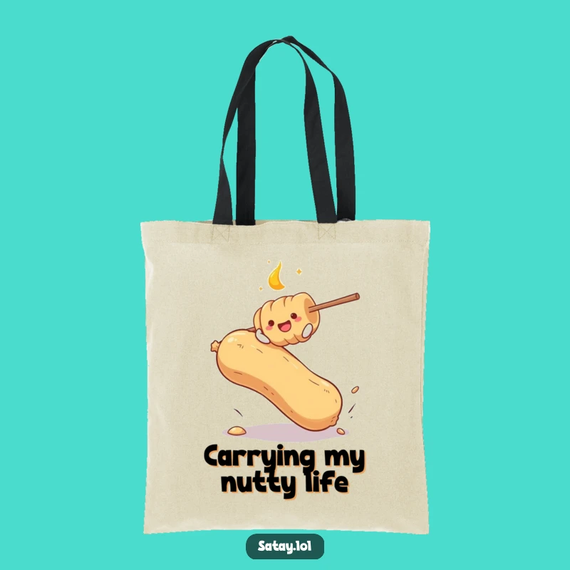 Funny Satay Skewer Peanut Bounce Tote Bag - Stylish & Humorous Accessory